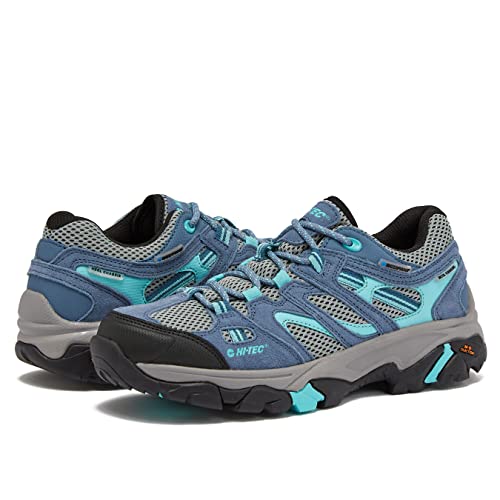 HI-TECApexLite Low WP Waterproof Hiking Shoes for Women, Lightweight Breathable Outdoor Trekking and Trail Shoes - Light Blue/Medium Grey/Light Blue, 8 Medium