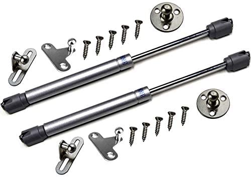 Berta (2 Pieces) 10 Inch 100N/22 LB Hydraulic Soft Open Gas Springs/Struts for Cabinets, Furniture Cabinet Doors Lift, Lid Stay, Support Hinges for RV Platforms with Brackets and Screws (2 Pieces)