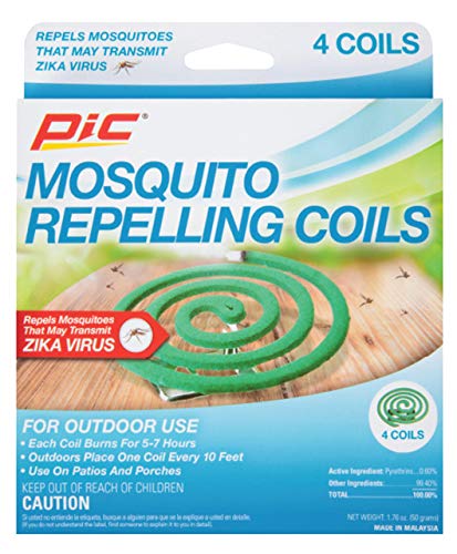 PIC Mosquito Repelling Coils, 4 Count Box, 2 Pack - Mosquito Repellent for Outdoor Spaces (8 Coils Total)