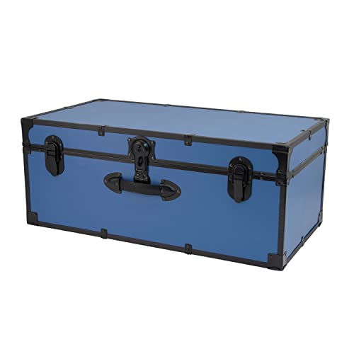 Seward Classic Wood and Metal Misty Blue Trunk with Lock SWD5118-01