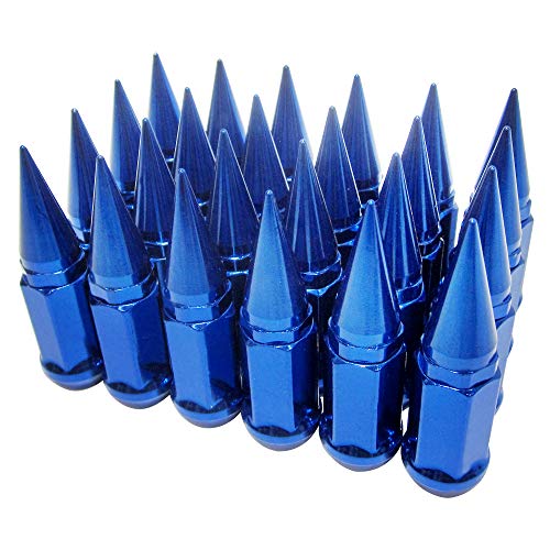 24 pc M1/2-20 Universal 2pc Extended Spike Lug Nut Conical Seat Hex 3/4