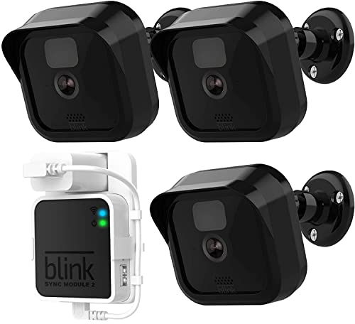 All-New Blink Outdoor Camera Mount Bracket, 360 Adjustable Wall Mount and Protective Cover with Blink Sync Module Outlet Mount for Blink Outdoor Security Camera System(New Blink Mount 3Pack)