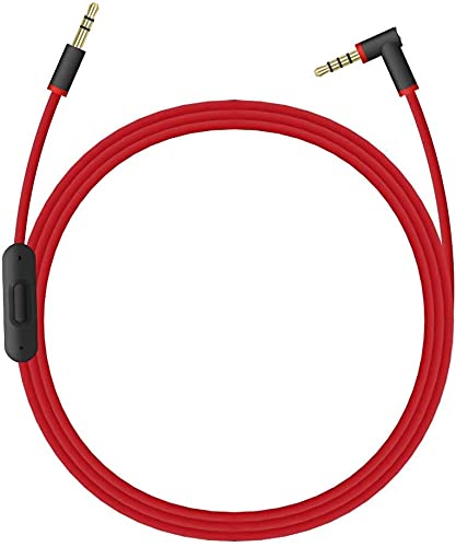 Beats Headphones Cord, 3.5mm Beats Replacement Cord, Replacement Audio Cable aux Cord for Beats by Dre Headphones Solo/Studio/Pro/Detox/Wireless/Mixr Headphones(Black/Red)