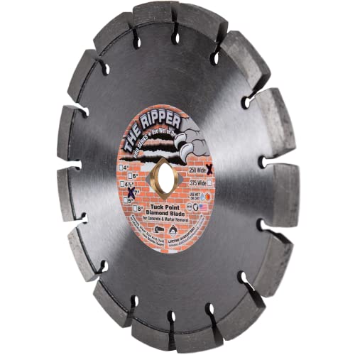 Delta Diamond Ripper Pro Premium 7 Inch X .250 Tuck Point Diamond Blade, 1/4 Inch Width, Mortar Removal, Grout Repair, Masonry, & Concrete Surfaces (7" X .250)