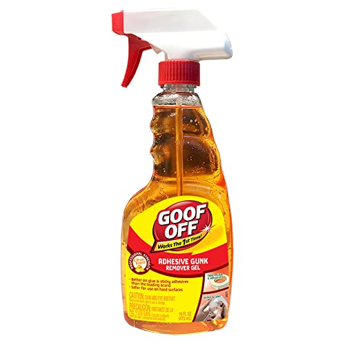 Goof Off FG796 Adhesive Gunk Remover, 16 Fl Oz (Pack of 1), Orange, 16 Ounce