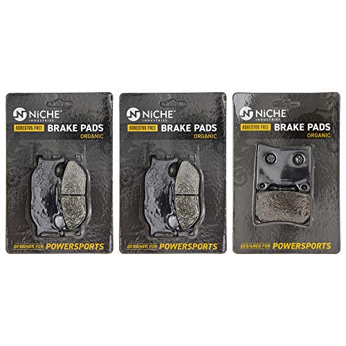 NICHE Brake Pad Set for Yamaha V Star 1100 3XF-W0045-50-00 5VU-25805-00-00 Front Rear Organic