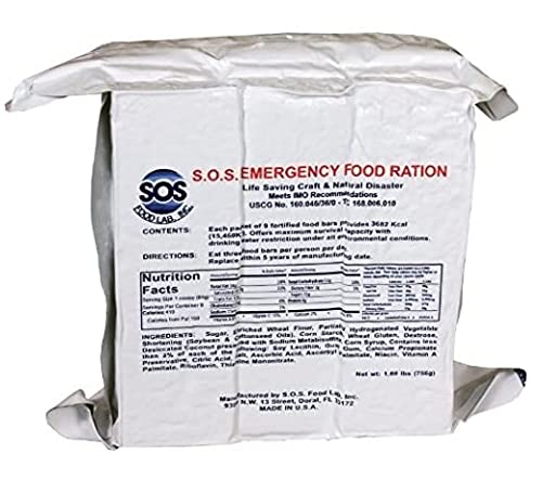 S.O.S. Rations Emergency 3600 Calorie Food Bar (Cinnamon + Coconut, 2 Pack)