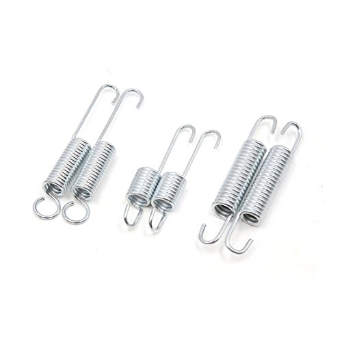 uxcell 6 Pcs Metal Motorcycle Kickstand Kick Side Stand Spring Silver Tone