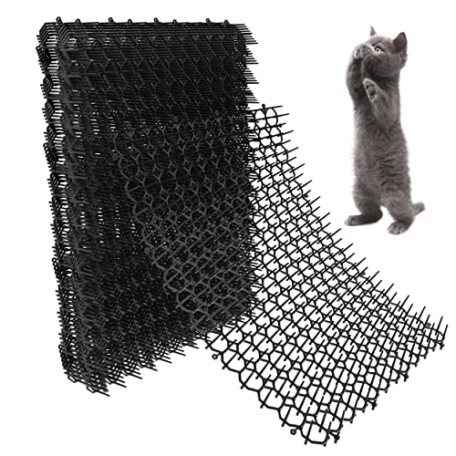 OCEANPAX 10 Pack 16 X 13 Inch Square Cat Scat Mats for Cats with Spikes, Prickle Strips from Digging Cat Deterrent Outdoor