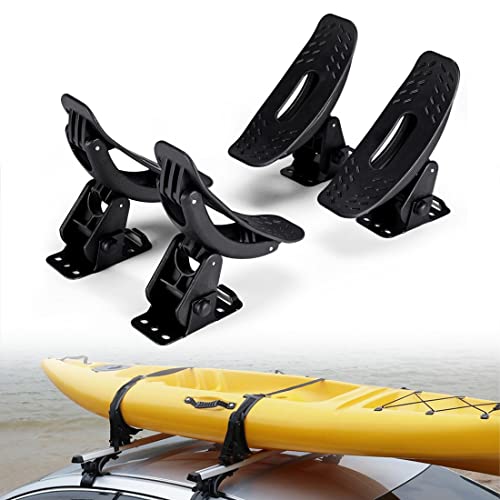 AUXMART Kayak Roof Racks Universal Saddles Kayak Carrier Mount Roof Top Mounted on Roof Racks for Canoe Boat Paddle Board Surfboard Car SUV Crossbar