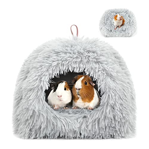 YUEPET Guinea Pig Bed Plush Calming Guinea Pig Hideout, Warm Rabbit Hide for Guinea Pigs Hamsters Hedgehogs Ferrets Dwarf Rabbits and Other Small Animals