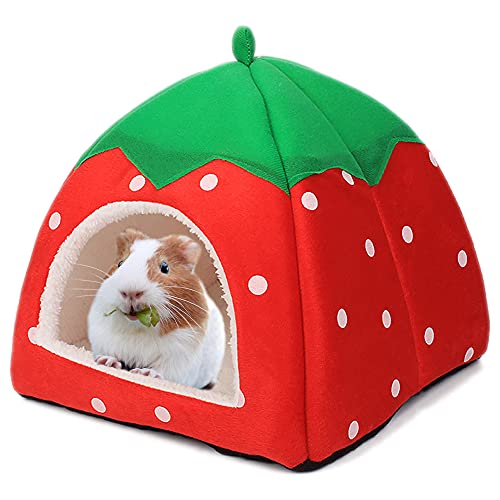 Tierecare Guinea Pig Hideout Hamster Bed Rabbit House Cave Accessories Cozy Hide-Out for Bunny Hedgehog Ferret Chinchilla&Other Small Animals