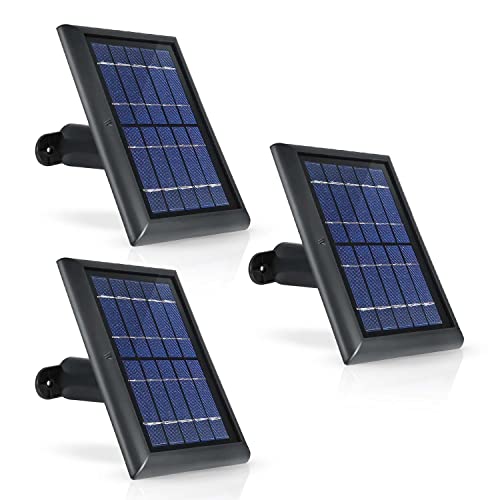 [Updated Version] Wasserstein Solar Panel with 13.1ft/4m Cable Compatible with Arlo Essential Spotlight/XL Spotlight Camera (3-Pack, Black) (NOT Compatible with Arlo Ultra, Pro 1,2 or 3, HD)