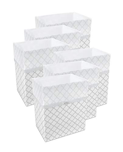 Clean Cubes 13 Gallon Trash Cans & Recycle Bins for Sanitary Garbage Disposal. Disposable Containers for Parties, Events, Recycling, and More. 6 Pack (Trellis)