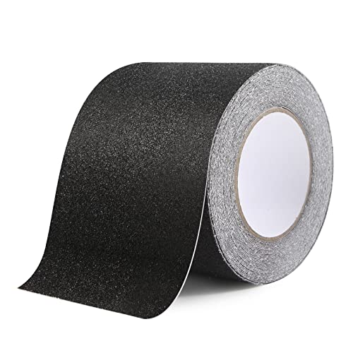 Grip Tape Heavy Duty Anti Slip Tape 4in33FT for Stairs Outdoor/Indoor Waterproof Safety Non Skid Roll for Stair Steps Traction Tread Staircases Grips Adhesive Non Slip Strips Nonslip Walk Black