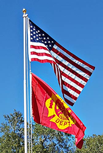 Telepole Manufacturing Inc 7000-T8 Aluminum 23' Sectional Flagpole, 2.4" Tube Diameters and 11 Gauge Aluminum, Made in The USA