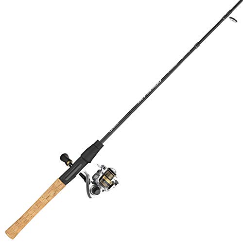 Quantum Strategy Spinning Reel and 2-Piece Fishing Rod Combo, IM7 Graphite Rod with Cork Handle, Continuous Anti-Reverse Clutch Fishing Reel,Silver/Gold