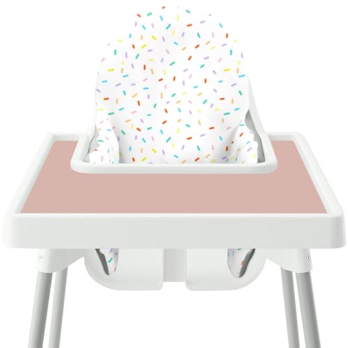 Kalovin High Chair Placemat for IKEA Antilop Baby High Chair, Silicone Placemats, High Chair Tray Finger Foods Placemat for Babies, Toddlers (Blush)