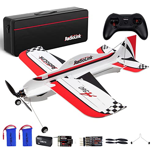 ATA HOBBY Radiolink A560 RC Airplane Ready to Fly (RTF) 4CH Remote Control Aircraft with Byme-A Gyro FC, T8S 8CH Transmitter, R8XM Voltage Telemetry RX, 2PCS Batteries