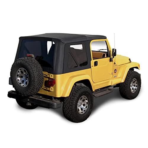 Sierra Offroad Replacement Soft Top with Tinted Windows, fits Jeep Wrangler TJ Model 1997-2006, Premium Sailcloth Vinyl, Factory Quality and Precision Fit, Black