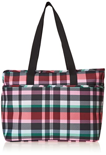 Vera Bradley Women's Recycled Lighten Up Water-repellent Pet Carrier Tote, Ribbons Plaid, One Size