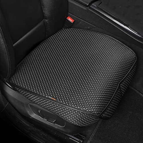 Auto Newer 2 PCS Breathable Universal Four Seasons Car Seat CoversLuxury Car Seat CushionProtectors for Front Seat Bottoms,Compatible with 95% Vehicles Fit for Cars Truck SUV or Vans(Black+Grey)