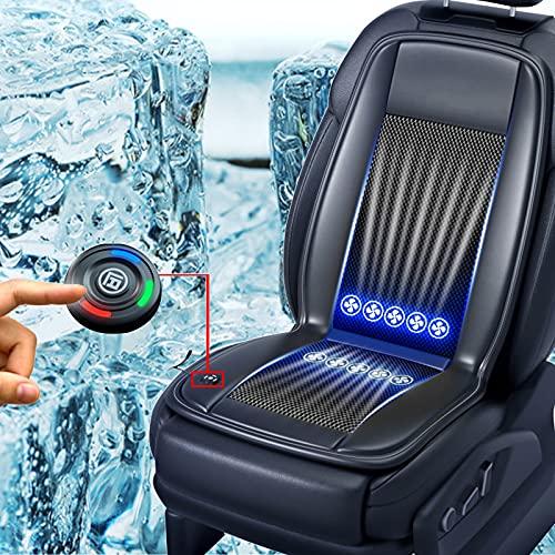 Car Cooling Seat Cushion Cover for Car with 10Fans Adjustable 3 Cooling Levels, 12V Automotive Cooling Seat Pad Breathable Chair Cushions Universal Fit for Car Chair (Driver Side)