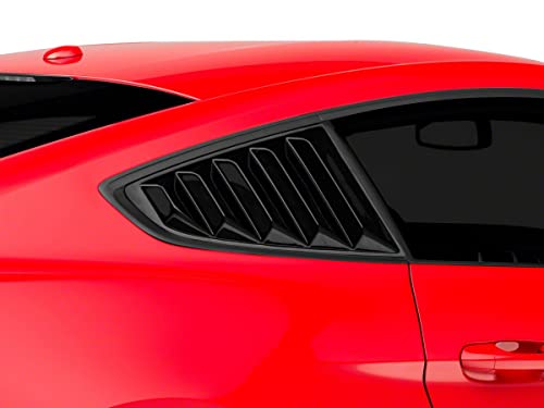 SpeedForm Vintage Quarter Window Louvers; Gloss Black Compatible with 15-23 Mustang Fastback