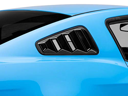 SpeedForm Quarter Window Louvers; Gloss Black Compatible with 10-14 Mustang Coupe