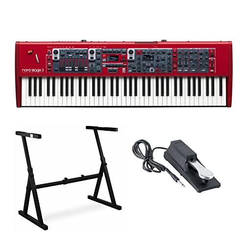 Nord Stage 3 HP76 76-Key Hammer-Action Portable Keyboard Bundle with Z-Style Stand and Sustain Pedal (3 Items)