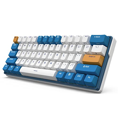 RK ROYAL KLUDGE RK61 Plus Wireless Mechanical Keyboard, Bluetooth/2.4G/Wired RGB Gaming Keyboard, 60% Hot Swappable Computer PC Keyboards with USB Hub, Silence Linear SkyCyan Switches