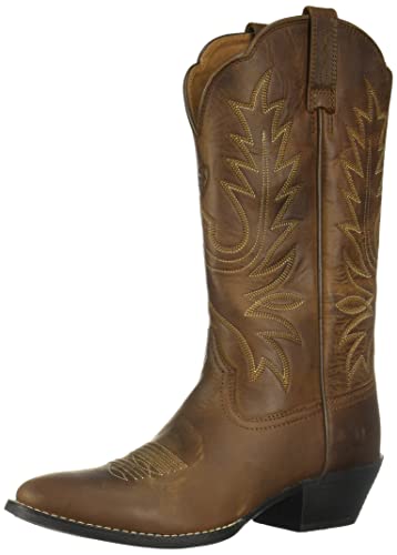 ARIAT womens Heritage Western R Toe Western Cowboy boots, Distressed Brown, 7.5 US