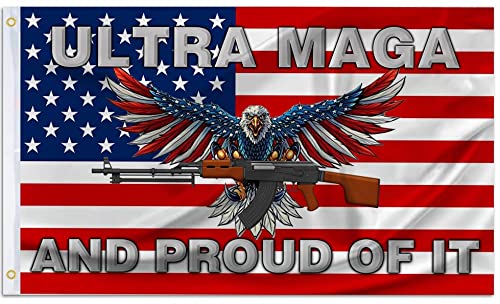 Proud of Ultra Maga U.S. Patriotic 3X5 Ft Flags, Support Trump Anti Joe Bidn Banner Flag Sign for Indoor Outdoor Decoration