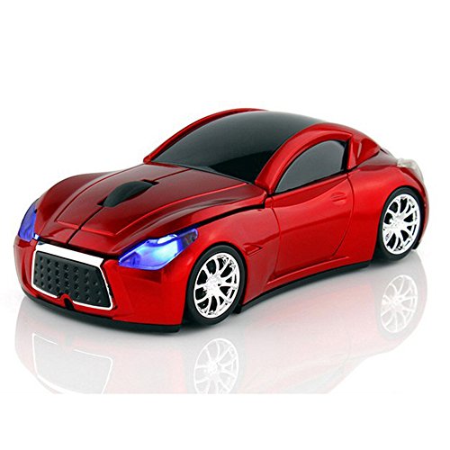 MGbeauty Sports Car Mouse Wireless Mouse Computer Mice Laptop Optical Gaming Mouse Red (Red)