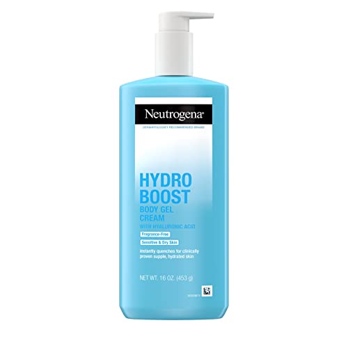 Neutrogena Hydro Boost Body Gel Cream, Fragrance Free, Hydrating, Hyaluronic Acid, For Sensitive Skin, Fragrance Free, 16 oz (Pack of 1)