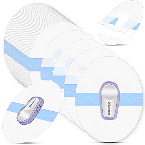 48 Pieces Shower Waterproof Patch Transparent Waterproof Adhesive Patches for G6 Overpatch Transparent Stickers Long Lasting Sweatproof Continuous Glucose Monitor Protection (Blue)