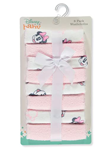 Disney Baby Big Girls 8-Pack Minnie Mouse Washcloths Set - Pink/Multi, one Size