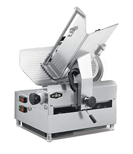 KWS MS-12A Automatic Commercial 1050w Electric Meat Slicer 12" Stainless Steel Blade, Frozen Meat, Food Slicer/Low Noises [ ETL, NSF Certified]