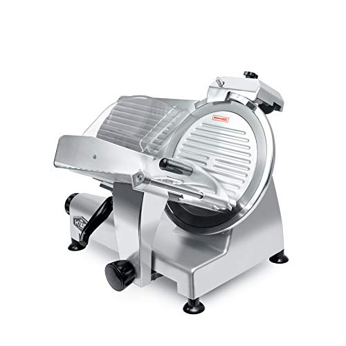 KWS Commercial 420w Electric Meat Slicer 12" Frozen Meat Deli Slicer Coffee Shop/restaurant and Home Use Low Noises (Stainless Steel Blade-Silver)