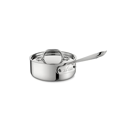 All-Clad 4201 Stainless Steel Tri-Ply Bonded Sauce Pan with Lid / Cookware, 1-Quart, Silver