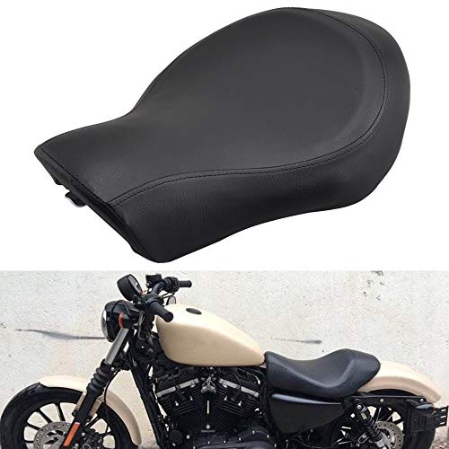 Motorcycle Black Wide Solo Driver Seat Soft Front Cushion Pillion Pad For Harley Sportster Iron 883 1200 XL 2005-2015 48 72 2010-2015 (Smooth)