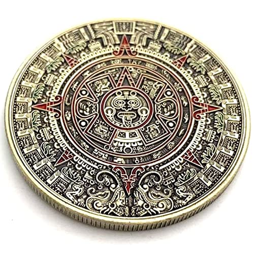 PiaoHao Mayan Aztec Calendar Art Prophecy Culture Challenge Coin,Mexican Maya Commemorative Coin Art Collection-Bronze