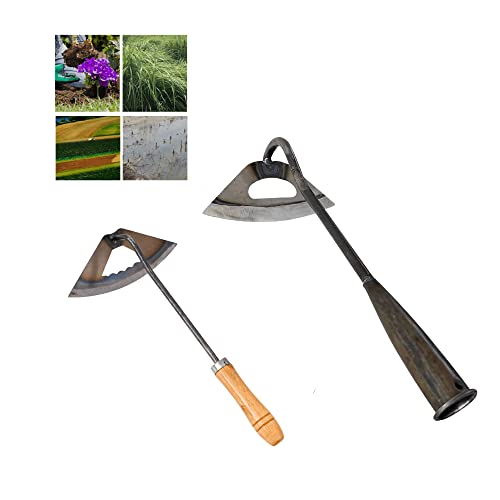 MBVBN All-Steel Hardened Hollow Hoe,Gardening Hand Tools Hoe,Garden Tools for Weeding,Hollow Hoe for Gardening,Garden Hoe for Backyard Weeding, Loosening, Farm Planting (2PCS Sets)