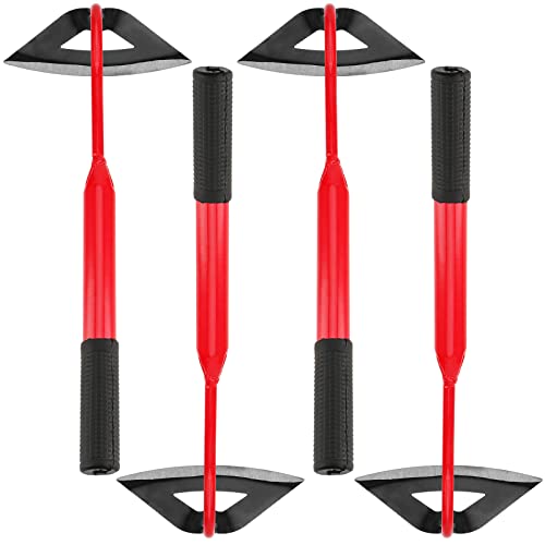 MUKLEI 4 PCS Hollow Hoe Garden Tool, All Steel Hardened Hollow Hoe Hollow Weeding Hoe for Weeding, Loosening, Planting