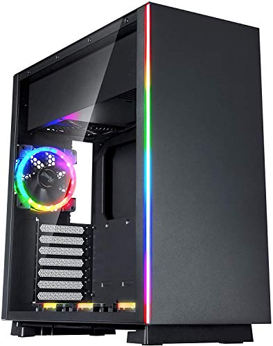 Rosewill ATX Mid Tower RGB Gaming Computer Case with Tempered Glass, RGB PC Fans, Excellent Cable Management and Airflow, Support for AIO Water Cooling, and Large Graphic Cards/VGA - Prism S500 (NP)