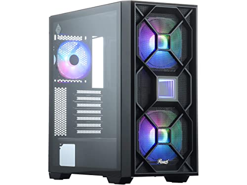 Rosewill Vortex P500 ATX Mid Tower Gaming PC Computer Case, Supports E-ATX, 360mm Liquid Cooler & Long GPU, 3 Pre-Installed ARGB Fans with PSU Shroud Mount Option, Steel Airflow Mesh, Tempered Glass