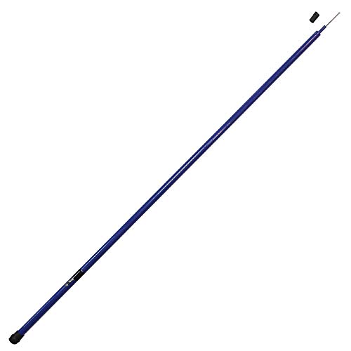 Anley 10Ft Telescopic Flagpole - Retractable Fiberglass Outdoor Telescoping flag pole - Reinforced Twist-to-tighten Section & Clip Hook Top - Lightweight Durable Pole (Blue)