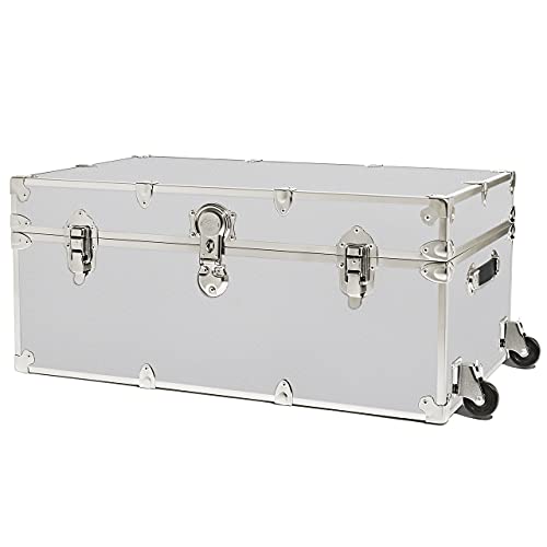 Rhino Trunk & Case Camp & College Trunk with Removable Wheels 30"x17"x13" (Silver)