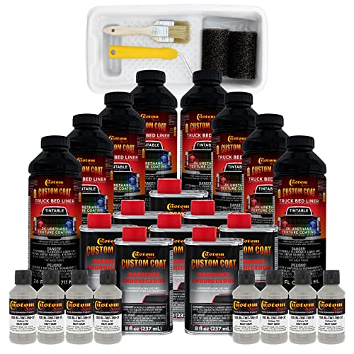 Custom Coat Federal Standard Color # 36270 Haze Gray T88 Urethane Roll-On, Brush-On or Spray-On Truck Bed Liner, 2 Gallon Kit with Roller Applicator Kit - Textured Car Auto Protective Coating