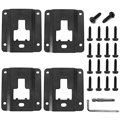 Auovo 4pcs Truck Bed Cargo Tie Down Brackets Plates for Ford F150 F250 F350 2015-2023 Replacement of FL3Z-9928408-AB Bed Load Hook Reinforcement Panel Accessories with 18 pcs Torx Screws& Install Tool